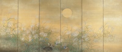 Wachtel füttert sich zwischen Susuki und Kikyo von Matsumura Keibun